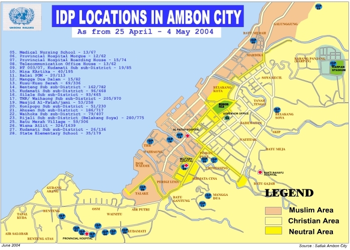 IDP Locations Ambon City After 25 Ap 04  